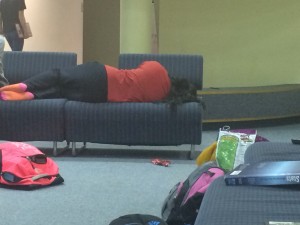 During the final week of Diwali rehearsal, it is common to find dancers asleep in the Old Cafe with backpacks and snacks scattered about. 