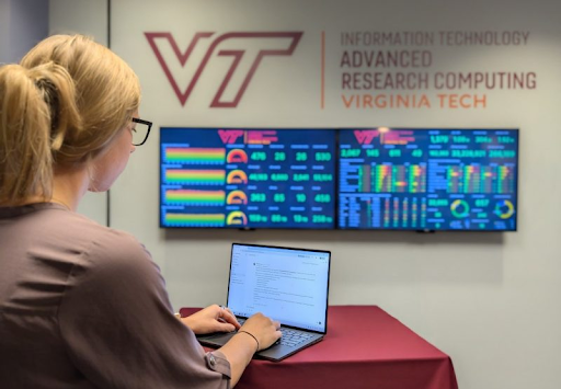 Student works in Virginia Tech. Source: Virginia Tech News