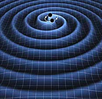 Representation of two black holes colliding